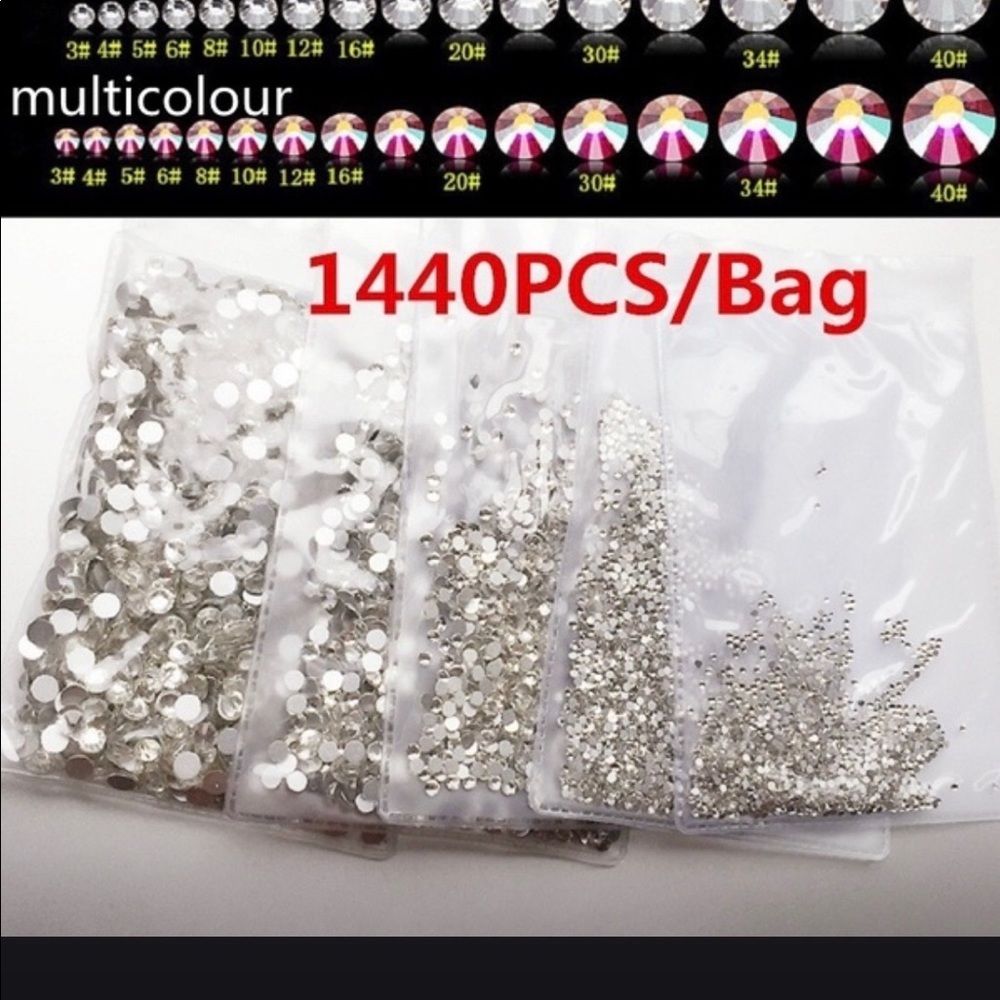 Muti color rhinestones for nail art